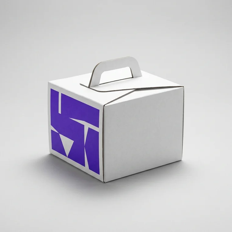 Printed cake boxes with a handle