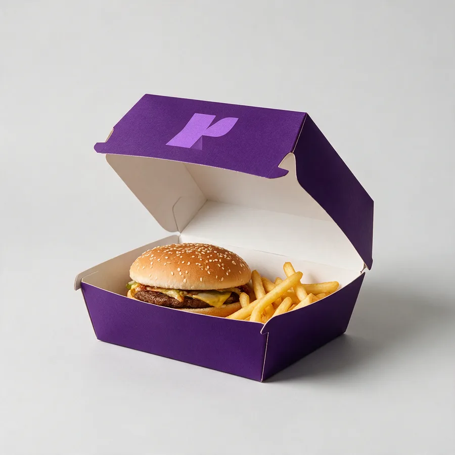 Printed menu box (clamshell)