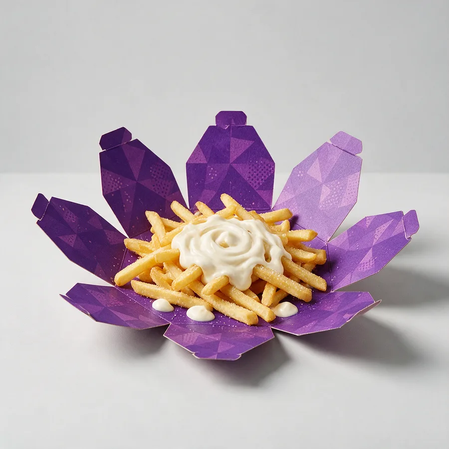 Printed origami box for signature dishes