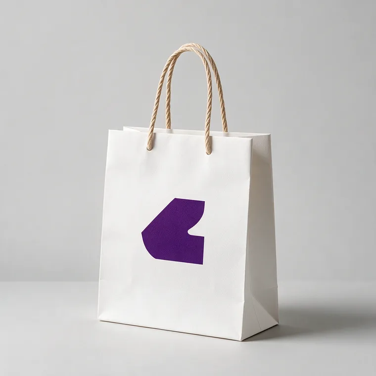 Bedrukte papieren draagtas met koord met je eigen logo