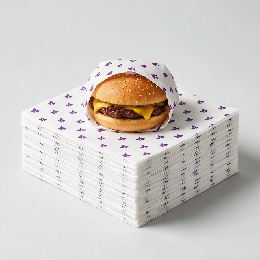 Bedrukt vetvrij papier (inpakpapier)